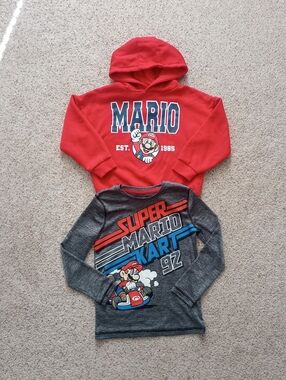 Mario Hoodie And Long Sleeve Size 6